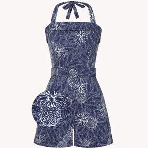 Collectif - Jojo Pineapple Palm Playsuit/Romper, NWT. Size U.S. 18/4XL / UK 22